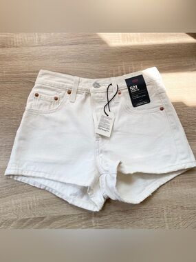 NWT Levi's 501 Original Short Jean Shorts White 25